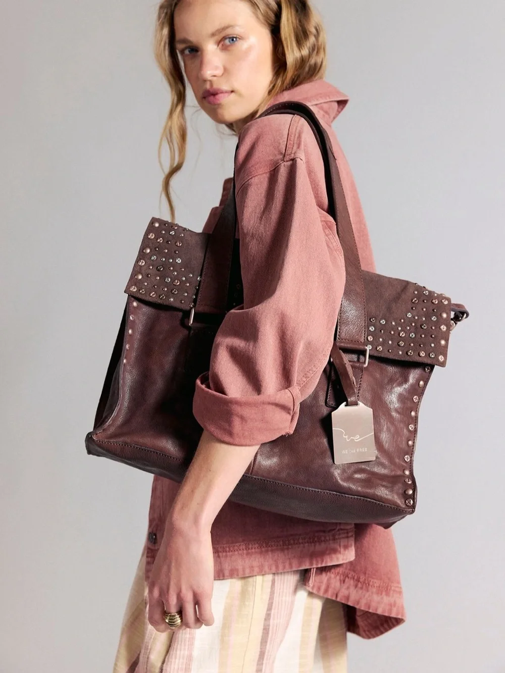Free People Shay Stud Tote - Picture 2 of 7